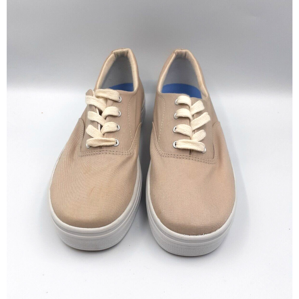 KEDS Canvas Lace Up WF 20940 Sneakers Athletic Shoes Women 6.5M Beige NWB